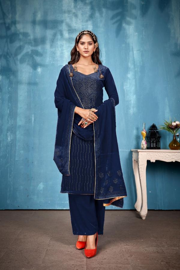 Bipson Zhalak 4001 To 4004 Velvet Wear Dress Material Collection